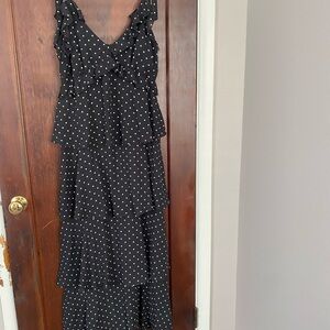 Black Polka Dot Ruffle Dress